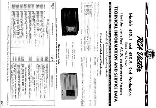 45X-1 Ch= RC-457A; RCA RCA Victor Co. (ID = 991378) Radio