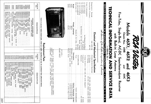 46X1 Ch= RC-459-B; RCA RCA Victor Co. (ID = 984346) Radio