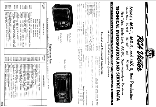 46X-1 Ch= RC-459F; RCA RCA Victor Co. (ID = 991390) Radio