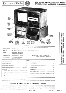 4T101 Ch= KCS61; RCA RCA Victor Co. (ID = 2938988) Télévision