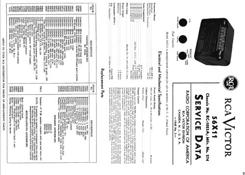 56X11 Ch= RC-1023A; RCA RCA Victor Co. (ID = 1107405) Radio