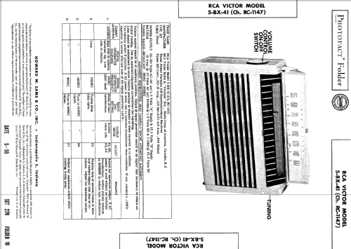 5BX41 Ch=RC-1147; RCA RCA Victor Co. (ID = 509727) Radio