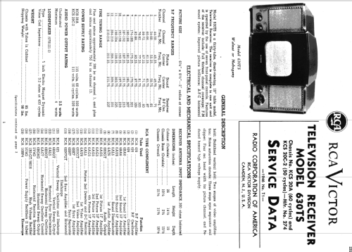 630TS Ch= KCS 20C-2; RCA RCA Victor Co. (ID = 1109387) Television