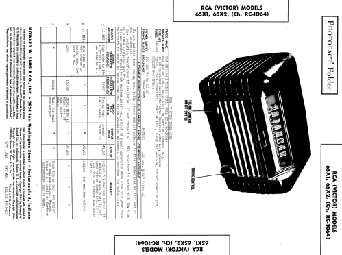 65X1 Ch= RC-1064; RCA RCA Victor Co. (ID = 935306) Radio