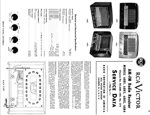 68R4 Ch= RC-608; RCA RCA Victor Co. (ID = 1106695) Radio