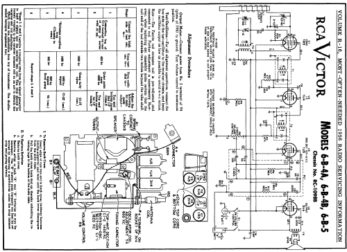 6-B-4B Ch= RC-1098B; RCA RCA Victor Co. (ID = 126306) Radio