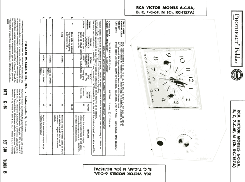 6-C-5A Ch= RC-1157A; RCA RCA Victor Co. (ID = 2031923) Radio