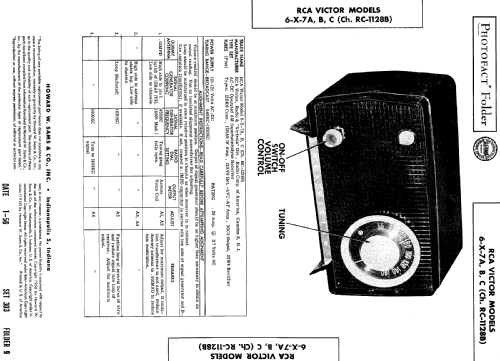 6-X-7A Ch= RC-1128B; RCA RCA Victor Co. (ID = 509370) Radio