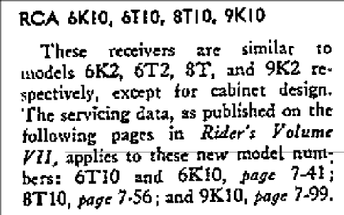 6K10 ; RCA RCA Victor Co. (ID = 953523) Radio
