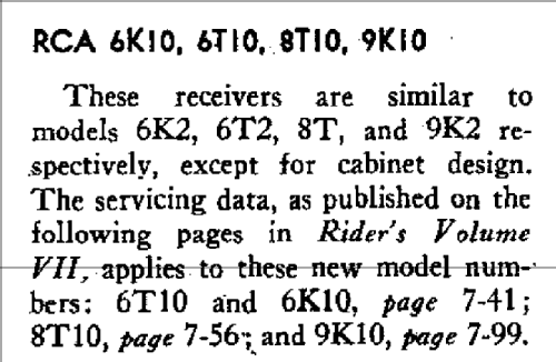 6T10 ; RCA RCA Victor Co. (ID = 953528) Radio