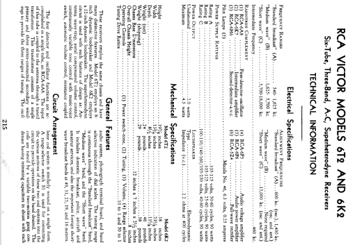 6T2 ; RCA RCA Victor Co. (ID = 958271) Radio