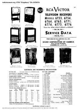 6T75 'Modern' Ch= KCS47A; RCA RCA Victor Co. (ID = 2824098) Television