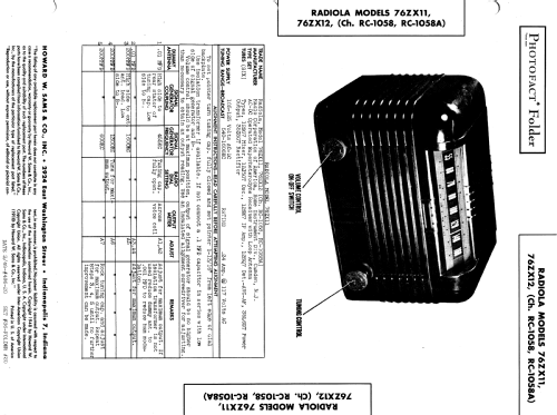 76ZX12 Ch= RC-1058; RCA RCA Victor Co. (ID = 960665) Radio