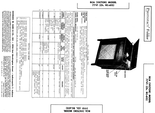 77V1 Ch= RC-615; RCA RCA Victor Co. (ID = 968242) Radio