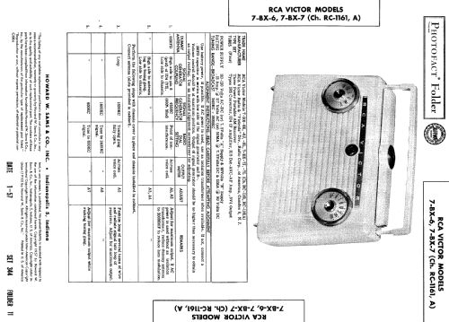 7-BX-6J Ch= RC-1161; RCA RCA Victor Co. (ID = 509736) Radio