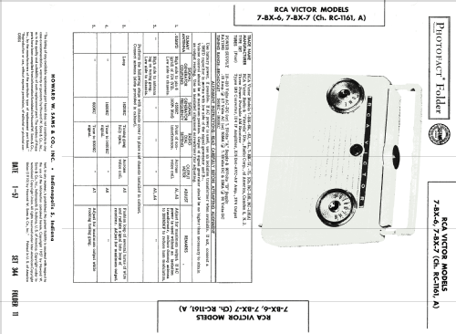 7-BX-7J Ch= 1161; RCA RCA Victor Co. (ID = 1772891) Radio