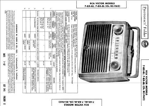 7-BX-8J Ch= RC-1162; RCA RCA Victor Co. (ID = 509983) Radio