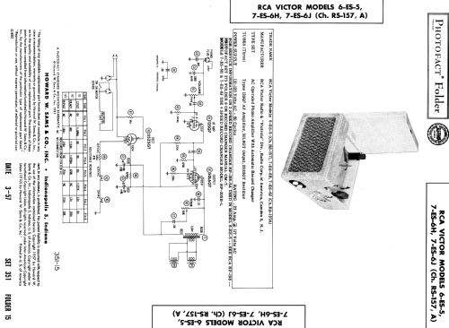 7-ES-6J Ch= RS-157A; RCA RCA Victor Co. (ID = 1859576) R-Player