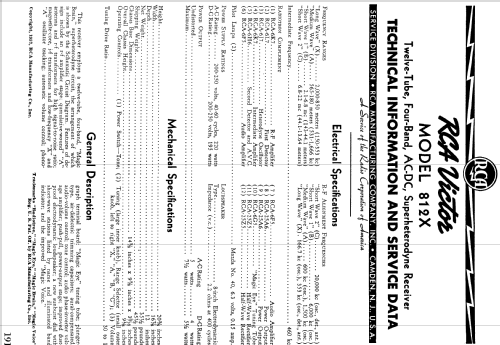 812X ; RCA RCA Victor Co. (ID = 909146) Radio