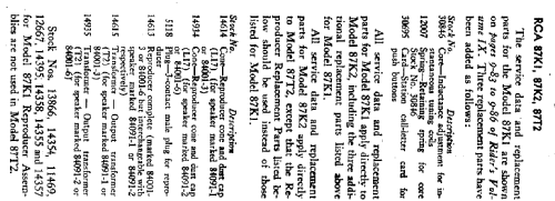 87K1 ; RCA RCA Victor Co. (ID = 987597) Radio