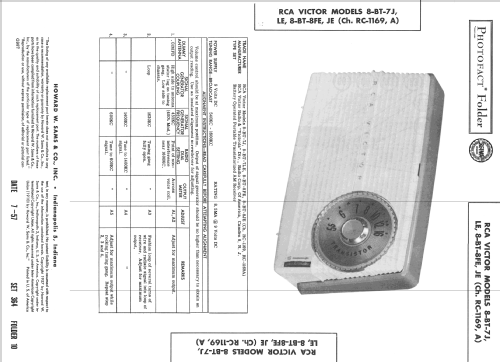 8-BT-7LE 'Winsome' Ch= 1169; RCA RCA Victor Co. (ID = 2408546) Radio