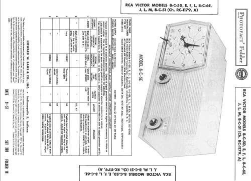 8-C-51 Ch= RC-1179A; RCA RCA Victor Co. (ID = 2430325) Radio