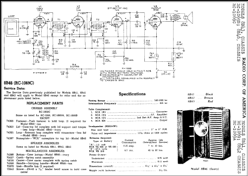 8B43 Ch= RC-1069B; RCA RCA Victor Co. (ID = 304096) Radio