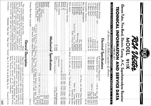 911K Ch= RC-335; RCA RCA Victor Co. (ID = 976710) Radio
