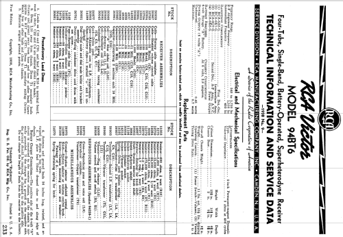 94BT6 ; RCA RCA Victor Co. (ID = 976963) Radio