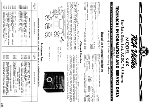 94X ; RCA RCA Victor Co. (ID = 977884) Radio