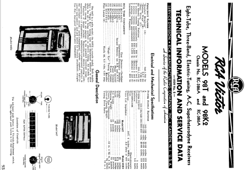 98K2 Ch= RC386A; RCA RCA Victor Co. (ID = 980399) Radio