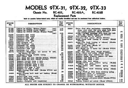 9TX-32 Ch= RC-405A; RCA RCA Victor Co. (ID = 968319) Radio