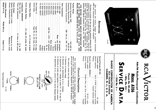 A106 Ch= RC-622; RCA RCA Victor Co. (ID = 1374722) Radio