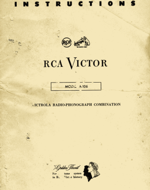 A106 Ch= RC-622; RCA RCA Victor Co. (ID = 2805543) Radio