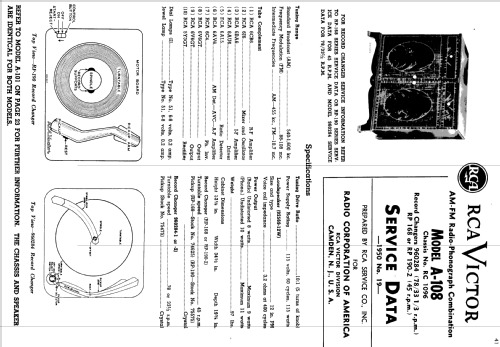 A108 Ch= RC-1096B; RCA RCA Victor Co. (ID = 1378443) Radio