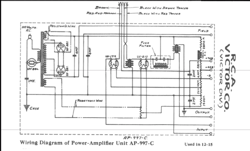 AP-997-C Power Amp.; RCA RCA Victor Co. (ID = 242853) Ampl/Mixer