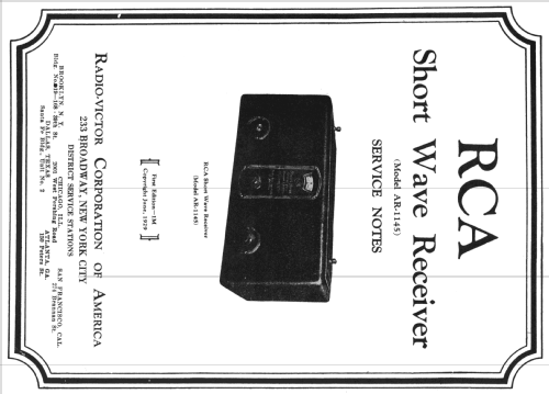 AR-1145 ; RCA RCA Victor Co. (ID = 1067196) Radio