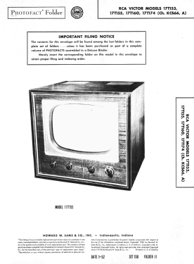 Bristol 17T153 Ch= 17T174; RCA RCA Victor Co. (ID = 3017032) Television
