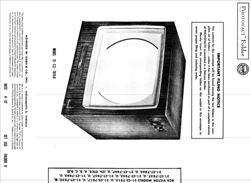Color Television Receiver 21-CT-7857 Ch= CTC5D; RCA RCA Victor Co. (ID = 1872711) Fernseh-E