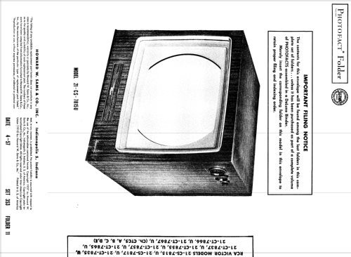 Color Television Receiver 21-CT-7855U - Ch= CTC5E; RCA RCA Victor Co. (ID = 1872941) Television