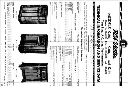 K-60 Ch= RC-415B; RCA RCA Victor Co. (ID = 1429419) Radio