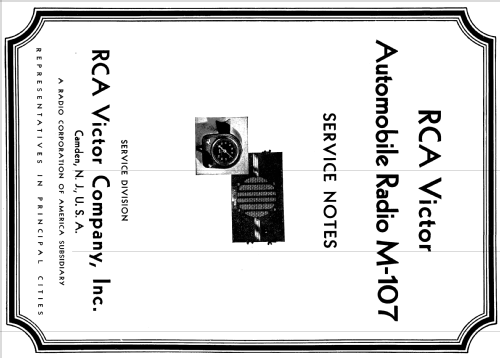 M107 ; RCA RCA Victor Co. (ID = 942893) Car Radio