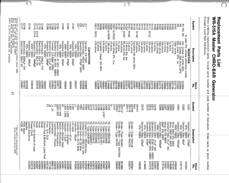 Master Chro-Bar Generator/Signalyst WR-515A; RCA RCA Victor Co. (ID = 2049434) Equipment