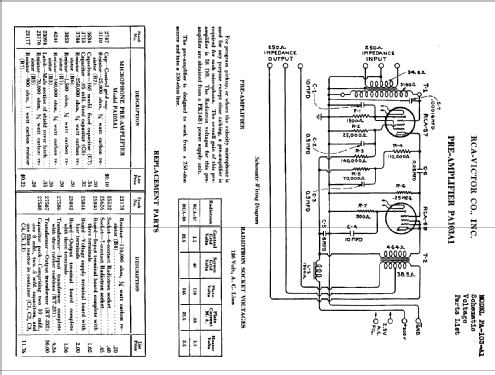 PA103A1 Preamp; RCA RCA Victor Co. (ID = 888604) Ampl/Mixer
