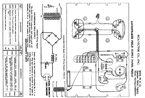 PK21A1 Speaker Field Supply; RCA RCA Victor Co. (ID = 887563) Power-S