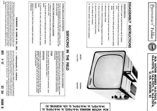Portable Television 14-S-7070 G Ch= KCS102B; RCA RCA Victor Co. (ID = 1873938) Televisión