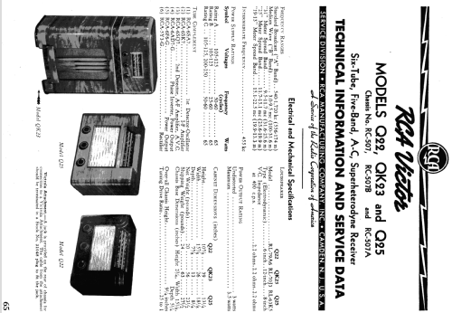 Q22 Ch= RC-507; RCA RCA Victor Co. (ID = 1047625) Radio