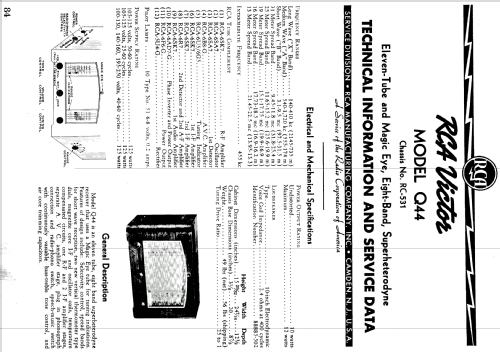 Q44 Ch= RC-531; RCA RCA Victor Co. (ID = 1048243) Radio