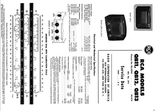 QB13 Ch= RC612; RCA RCA Victor Co. (ID = 1110233) Radio