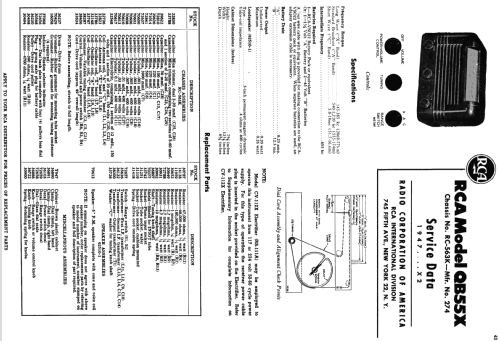 QB55X Ch= RC-563K; RCA RCA Victor Co. (ID = 1108669) Radio
